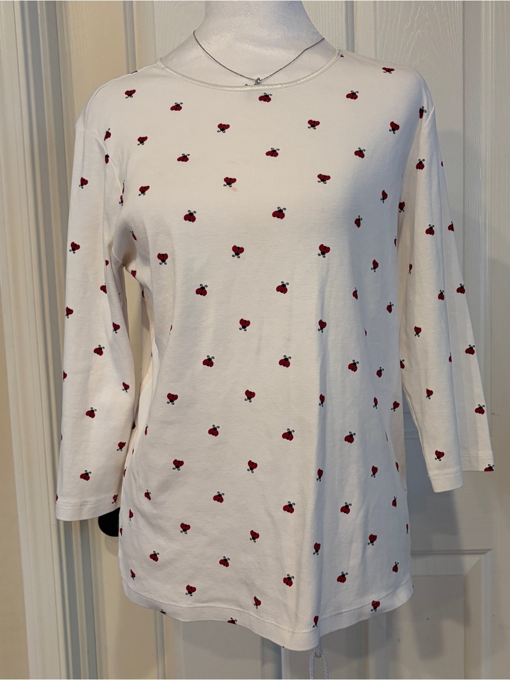 Christopher Banks Ladybug Top  With Red & Black Ladybug Print All Ovo